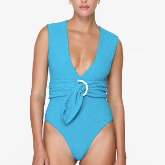 Revel Rey Dean One Piece in Aquamarine Croc - Picture 1 of 3